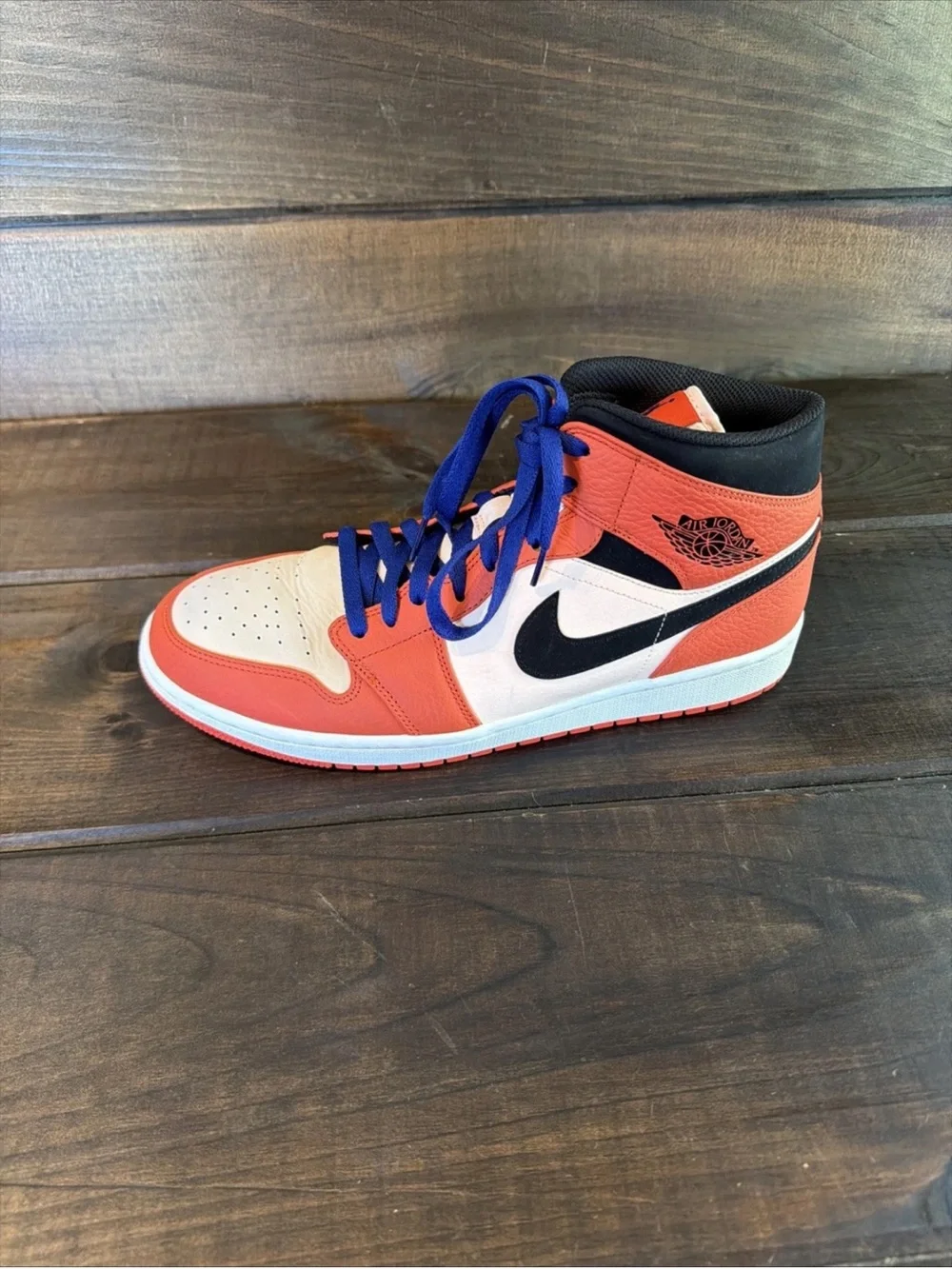 Nike Air Jordan 1 Mid SE ‘Team Orange’ Sneakers Basketball Shoes Men Size 12
